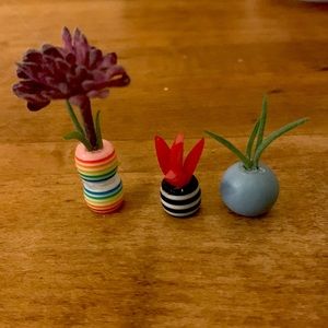 Set of 3 Tiny Faux Potted Plants